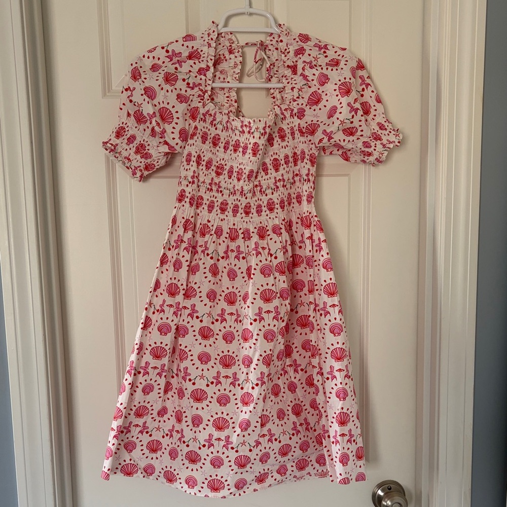 Hill House Pink Shell-Print Nap Dress